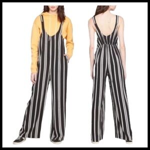 WILD FABLE Black & White Striped Jumpsuit